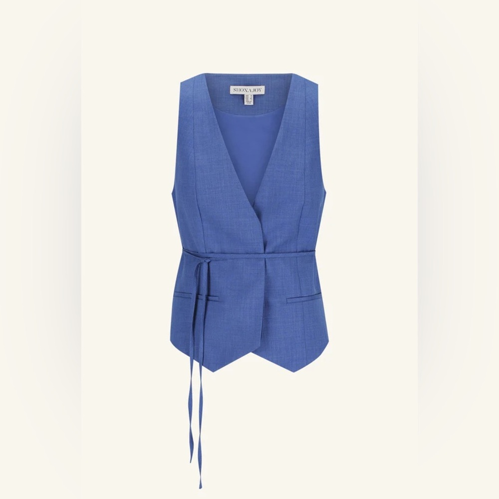Shona Joy Asher Belted Vest - Ocean Blue